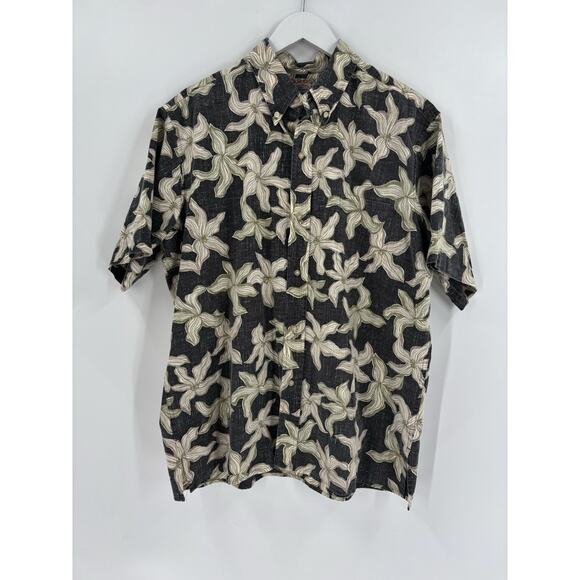 Reyn Spooner Commemorative Classics Shirt Mens XL Black Short Sleeves Hawaiian - Picture 1 of 15